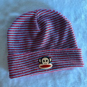 Women's Paul Frank Julius Beanie Hat Striped Blue Red OS